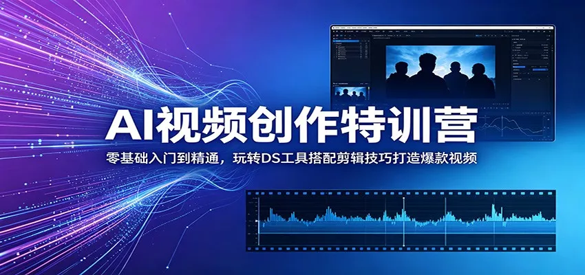 AI视频创作特训营:零基础入门到精通,玩转DS工具搭配剪辑技巧打造爆款视频-33资源网