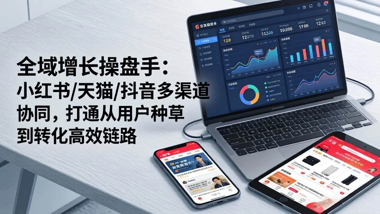 （17605期）全域增长操盘手：小红书/天猫/抖音多渠道协同，打通从用户种草到转化高效链路-33资源网