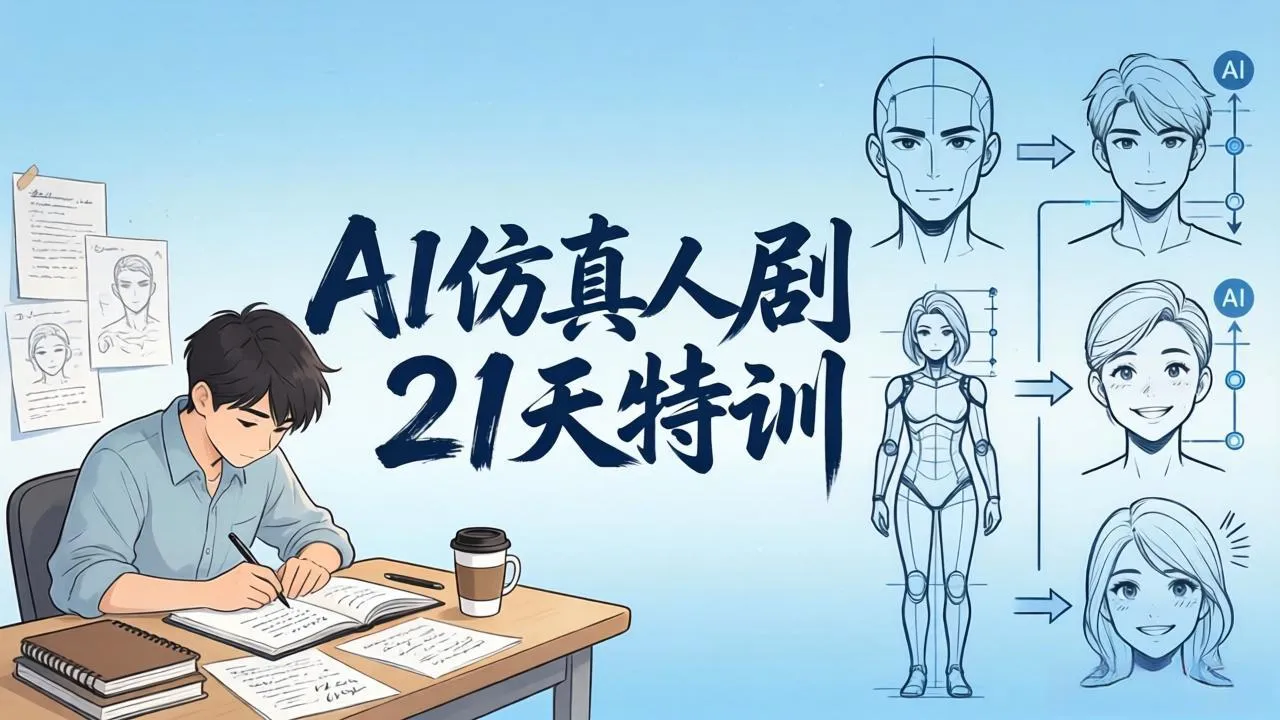 AI仿真人剧21天特训-更新：从剧本到成片全流程实战，掌握角色一致性与变现方法-33资源网