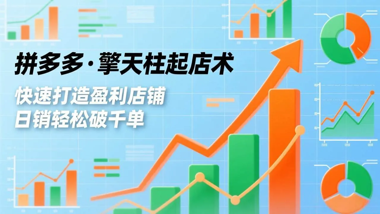（17715期）拼多多·擎天柱起店术3.0(更新)，爆流布局、利润起飞、不断流，快速打造盈利店铺，日销破千单-33资源网