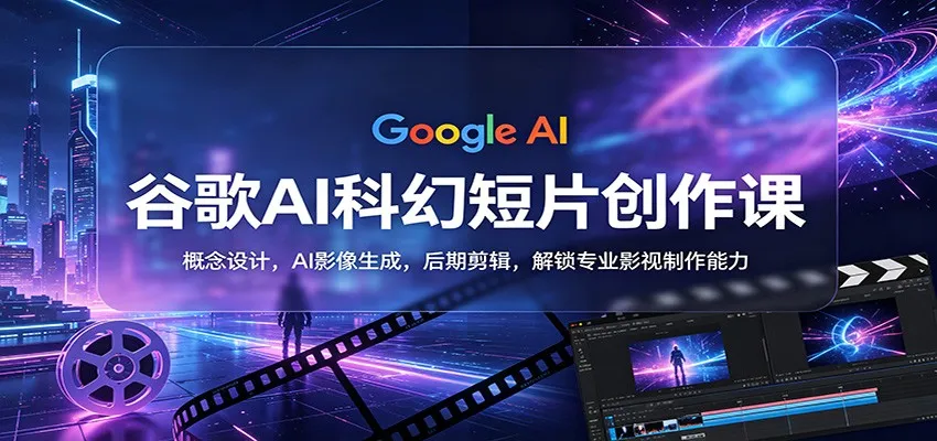 谷歌AI科幻短片创作课：概念设计，AI影像生成，后期剪辑，解锁专业影视制作能力-33资源网
