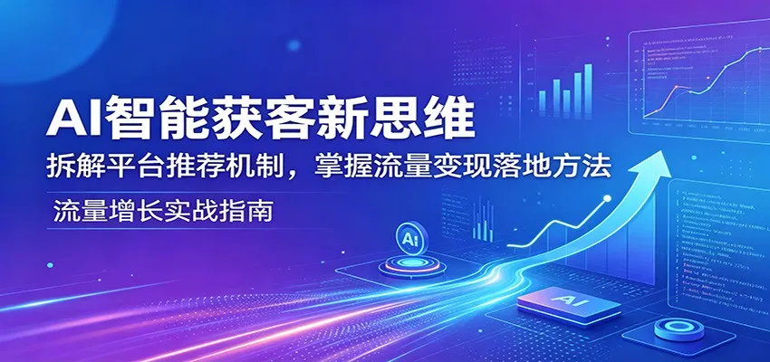 AI智能获客新思维：拆解平台推荐机制，掌握流量变现落地方法-33资源网