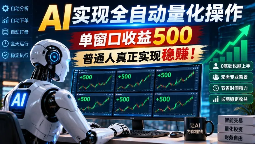 AI实现全自动量化,单窗口月入收益500,别嫌收益少,靠谱最重要!-33资源网