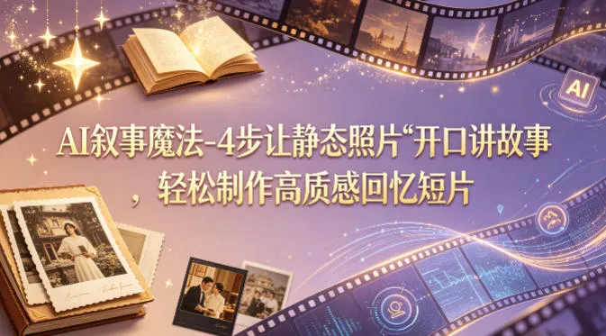 AI叙事魔法-4步让静态照片“开口讲故事”，轻松制作高质感回忆短片-33资源网