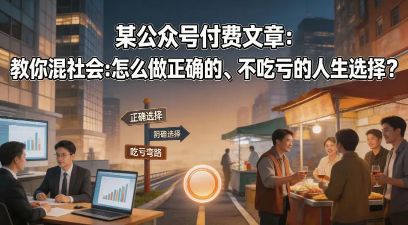某公众号付费文章：教你混社会：怎么做正确的、不吃亏的人生选择？-33资源网
