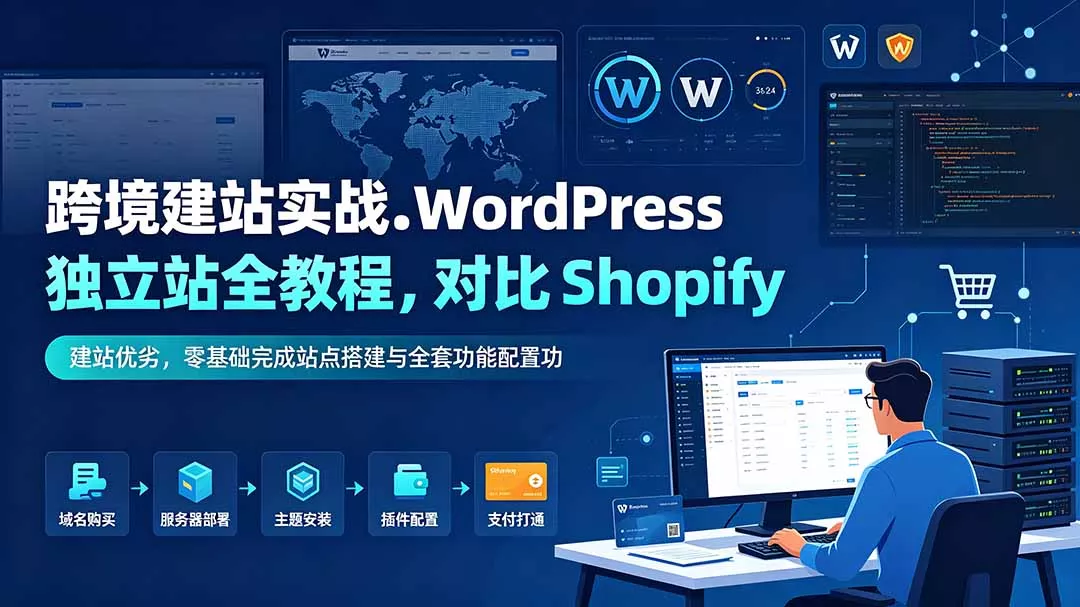 跨境建站实战:WordPress 独立站全教程,对比 Shopify 建站优劣,零基础完成站点搭建与全套功能配置-33资源网