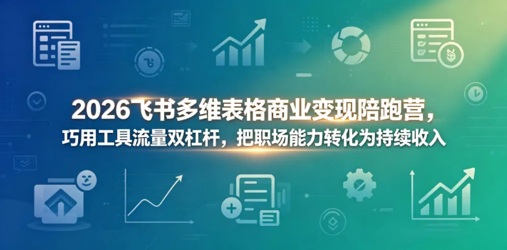 2026飞书多维表格商业变现陪跑营，巧用工具流量双杠杆，把职场能力转化为持续收入-33资源网