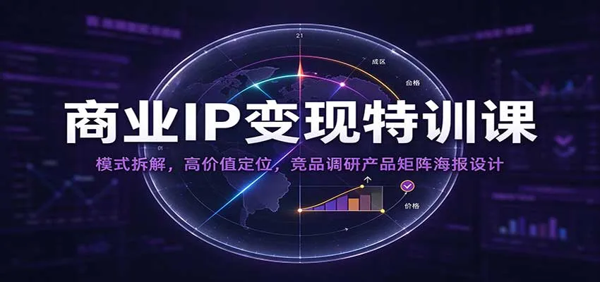商业IP变现特训课：模式拆解，高价值定位，竞品调研产品矩阵海报设计-33资源网