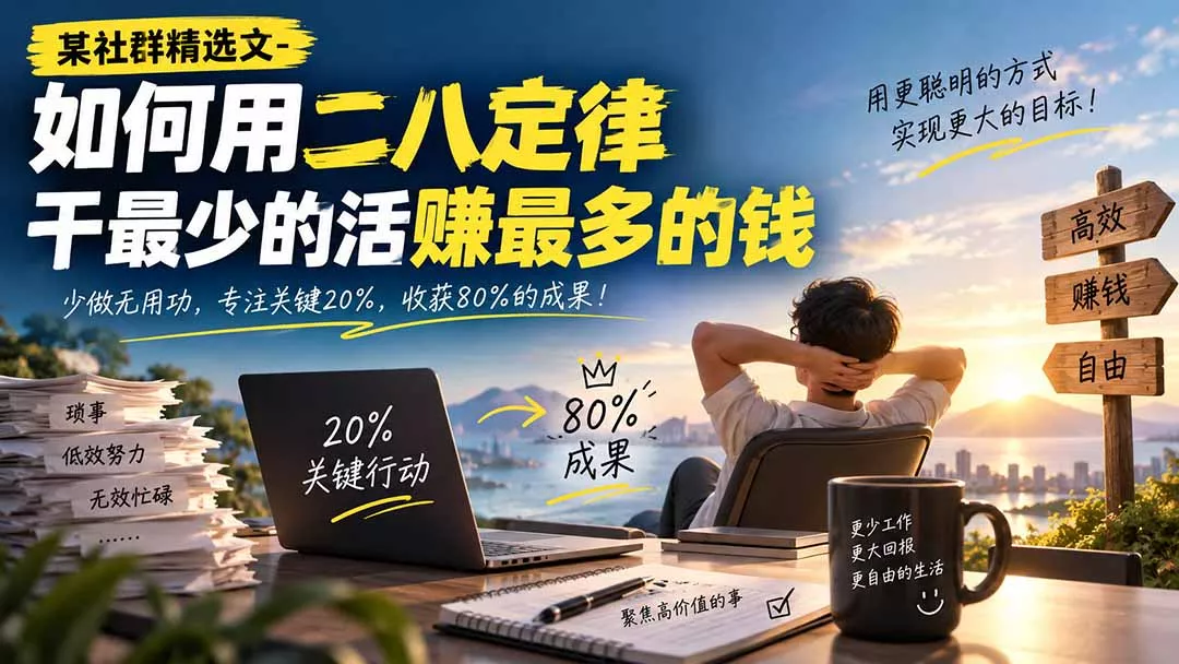 某社群精选文-如何用二八定律干最少的活赚最多的钱-33资源网