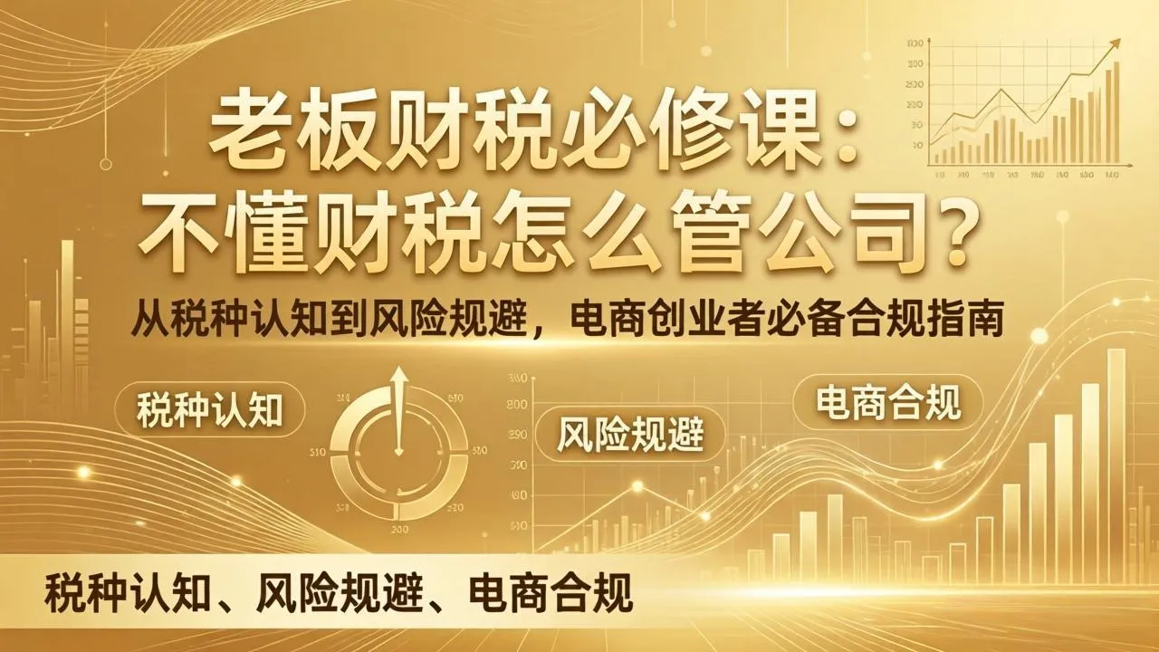 老板财税必修课：不懂财税怎么管公司？从税种认知到风险规避，电商创业者必备合规指南-33资源网