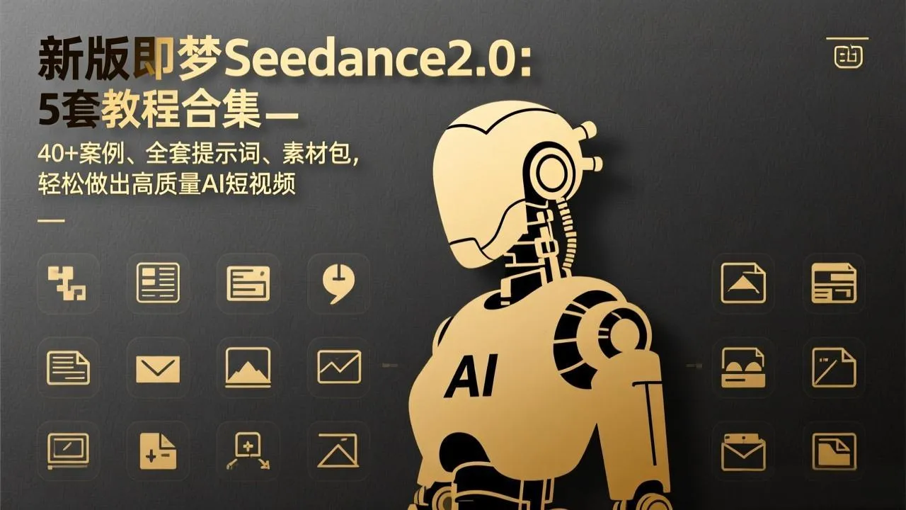 新版即梦Seedance2.0：5套教程合集，40+案例、全套提示词、素材包，轻松做出高质量AI短视频-33资源网