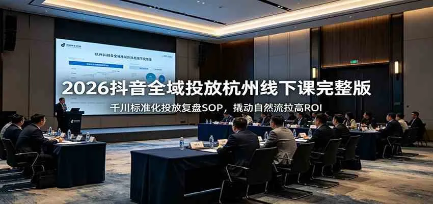 2026抖音全域投放杭州线下课完整版:千川标准化投放复盘SOP,撬动自然流拉高ROI-33资源网