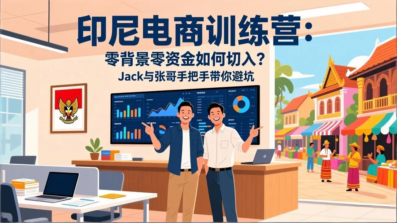 印尼电商训练营：零背景零资金如何切入？Jack与张哥手把手带你避坑-33资源网