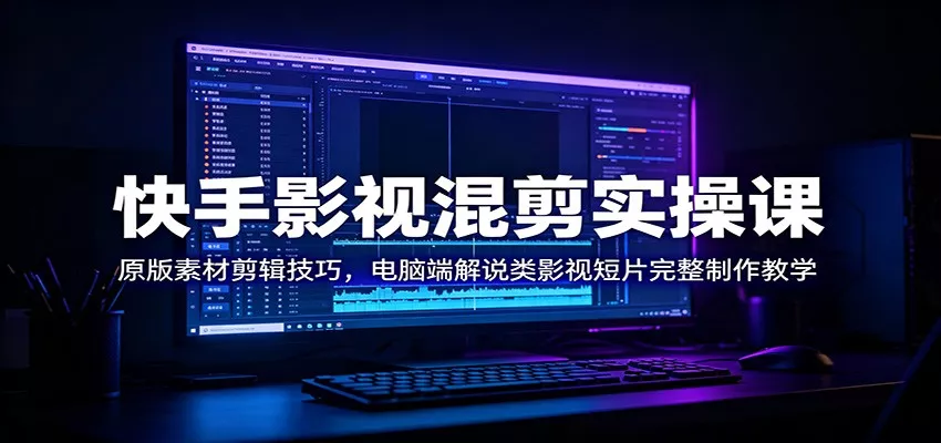 快手影视混剪实操课：原版素材剪辑技巧，电脑端解说类影视短片完整制作教学-33资源网