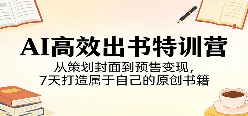 AI高效出书特训营：从策划封面到预售变现，7天打造属于自己的原创书籍-33资源网