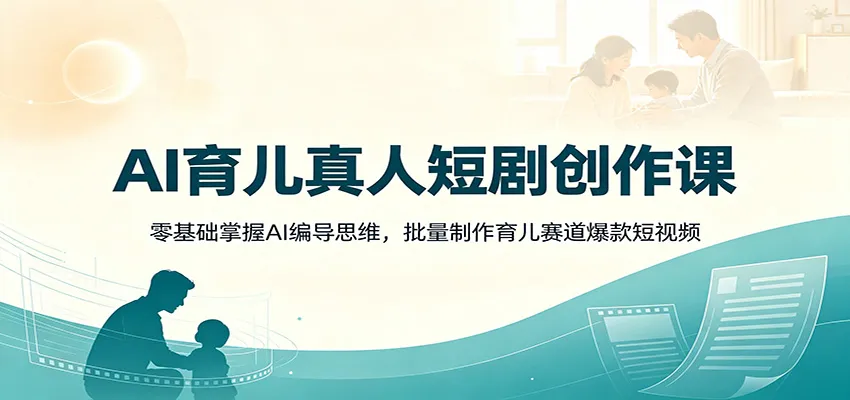 AI育儿真人短剧创作课：零基础掌握AI编导思维，批量制作育儿赛道爆款短视频-33资源网