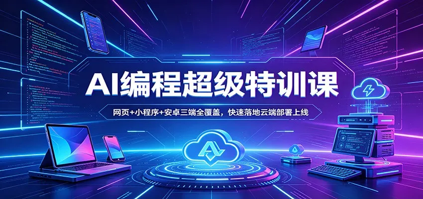 AI编程超级特训课：网页+小程序+安卓三端全覆盖，快速落地云端部署上线-33资源网