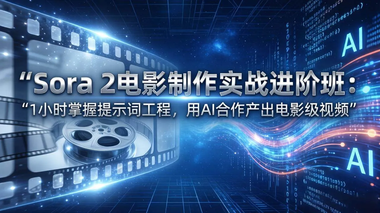 （17679期）Sora 2电影制作实战进阶班：1小时掌握提示词工程，用AI合作产出电影级视频-33资源网
