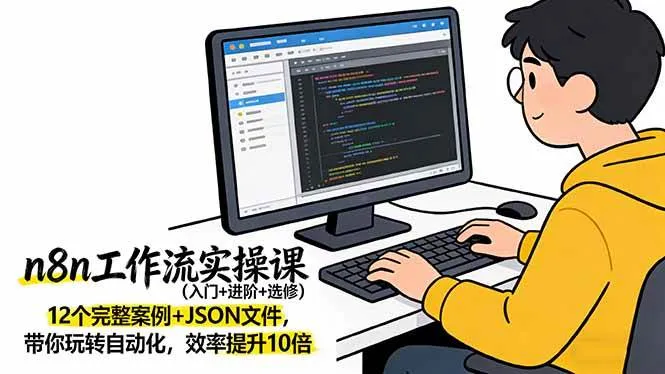 （17615期）n8n工作流实操课（入门+进阶+选修）12个完整案例+JSON文件，带你玩转自动化，效率提升10倍-33资源网
