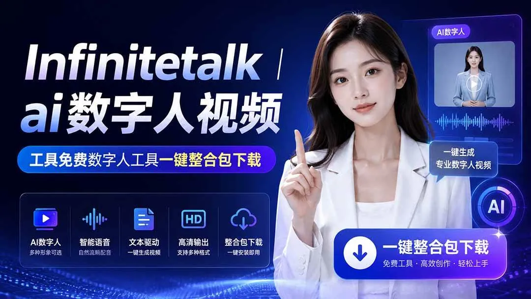 （20008期）Infinitetalk丨ai数字人视频-工具免费数字人工具一键整合包下载-33资源网