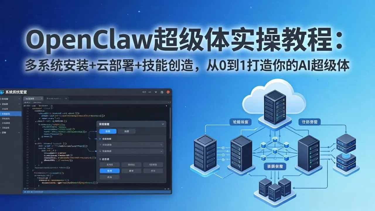 OpenClaw-小龙虾 超级体实操教程：多系统安装+云部署+技能创造，从0到1打造你的AI超级体-33资源网