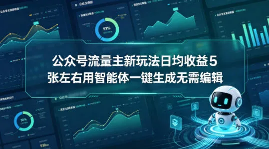 公众号流量主新玩法日均收益5张左右用智能体一键生成无需编辑-33资源网