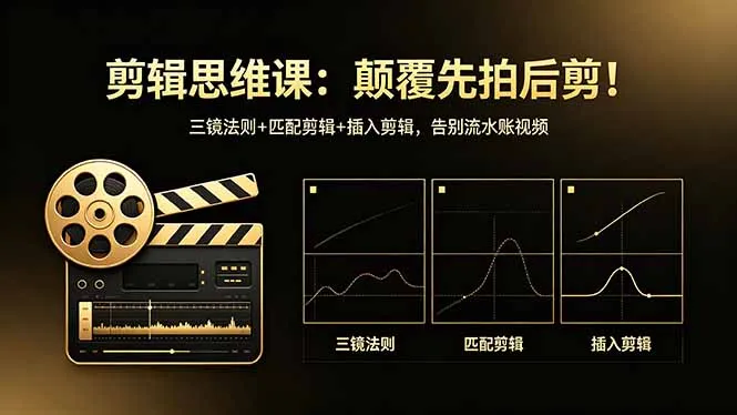 剪辑思维课：颠覆先拍后剪！三镜法则+匹配剪辑+插入剪辑，告别流水账视频-33资源网