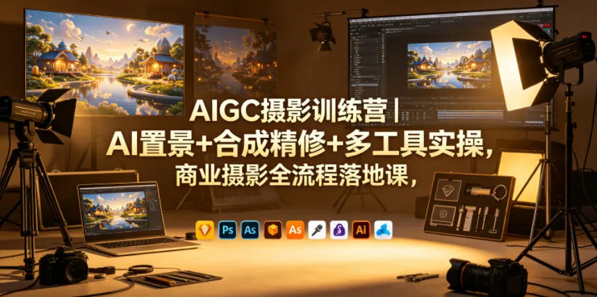 AIGC摄影训练营｜AI置景+合成精修+多工具实操，商业摄影全流程落地课-33资源网