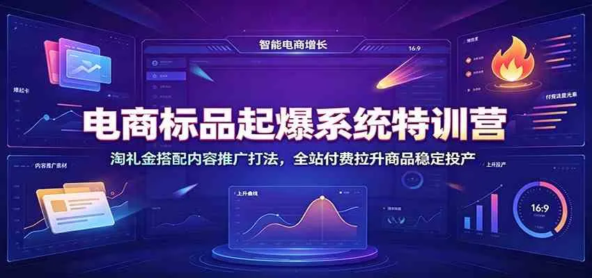 电商标品起爆系统特训营：淘礼金搭配内容推广打法，全站付费拉升商品稳定投产-33资源网