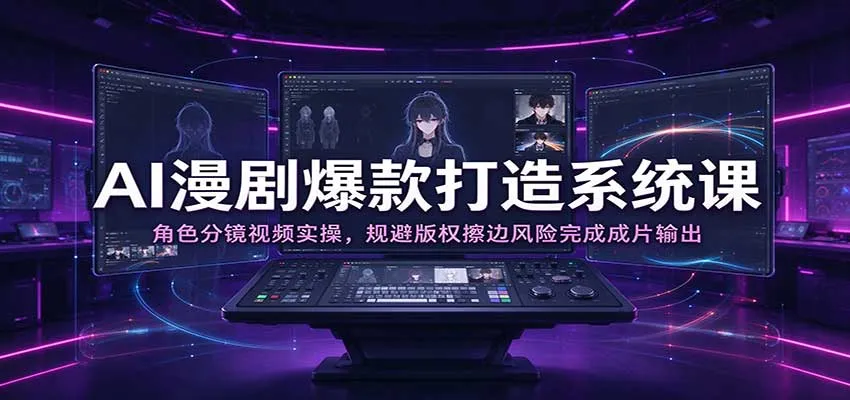 AI漫剧爆款打造系统课：角色分镜视频实操，规避版权擦边风险完成成片输出-33资源网