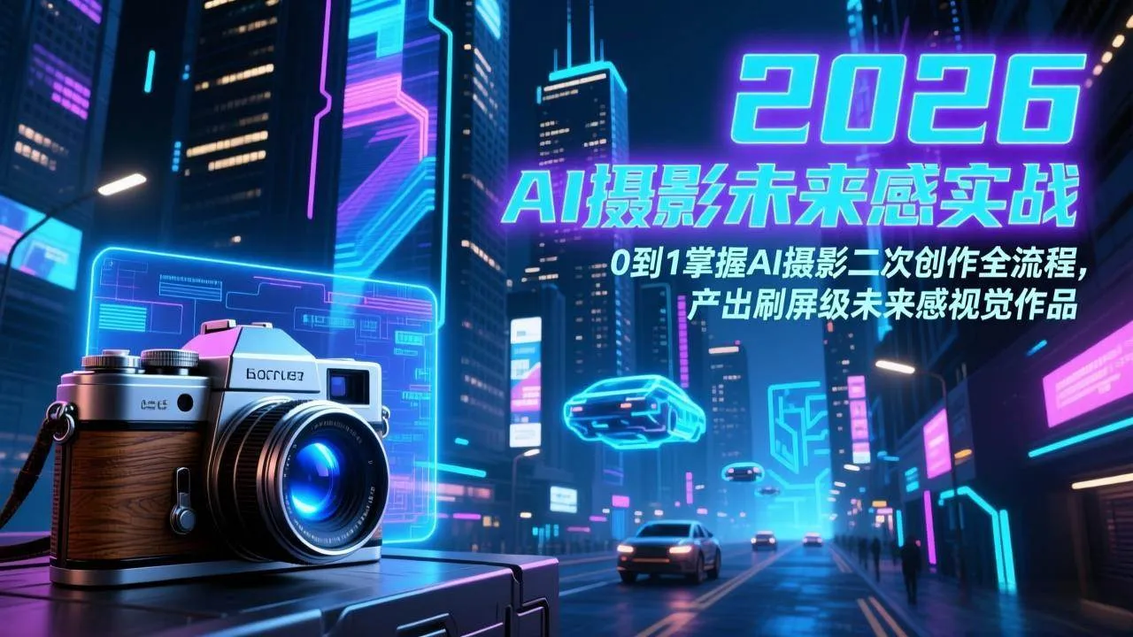 （17584期）2026 AI摄影未来感实战：0到1掌握AI摄影二次创作全流程，产出刷屏级未来感视觉作品-33资源网