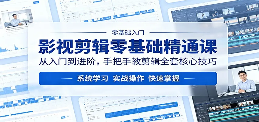 影视剪辑零基础精通课：从入门到进阶，手把手教剪辑全套核心技巧-33资源网