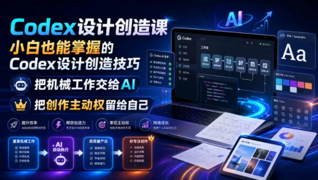 Codex设计创造课，小白也能掌握的Codex设计创造技巧，把机械工作交给AI，把创作主动权留给自己-33资源网