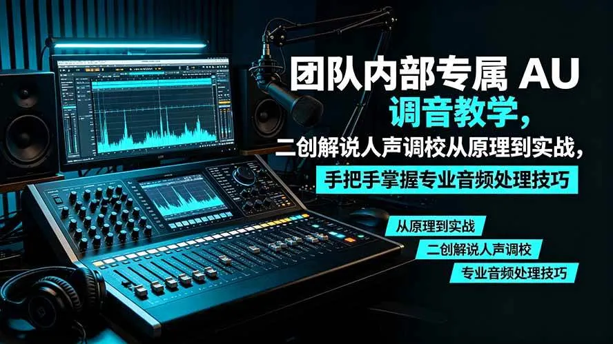 （19517期）某大佬团队内部专属 AU 调音教学，二创解说人声调校从原理到实战，手把手掌握专业音频处理技巧-33资源网