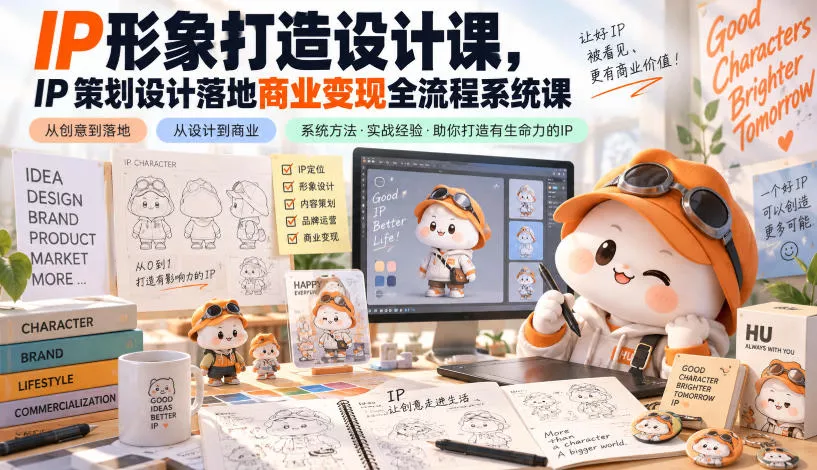 IP形象打造设计课,IP策划设计落地商业变现全流程系统课-33资源网