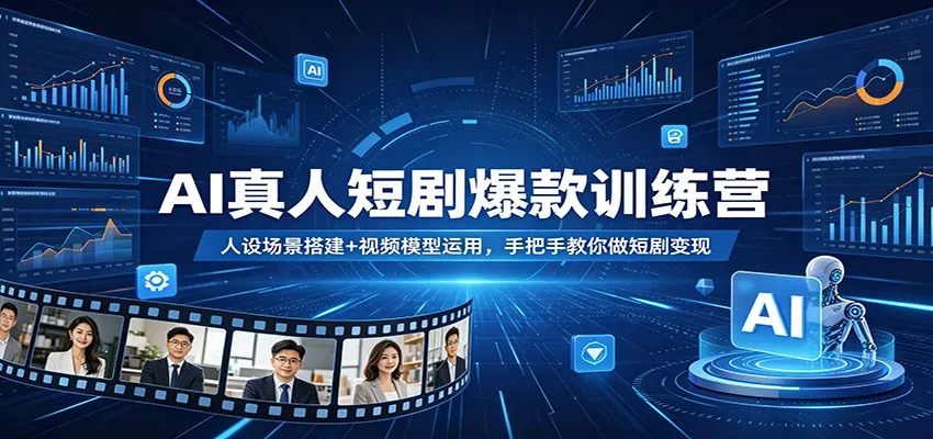 AI真人短剧爆款训练营:人设场景搭建+视频模型运用,手把手教你做短剧变现-33资源网