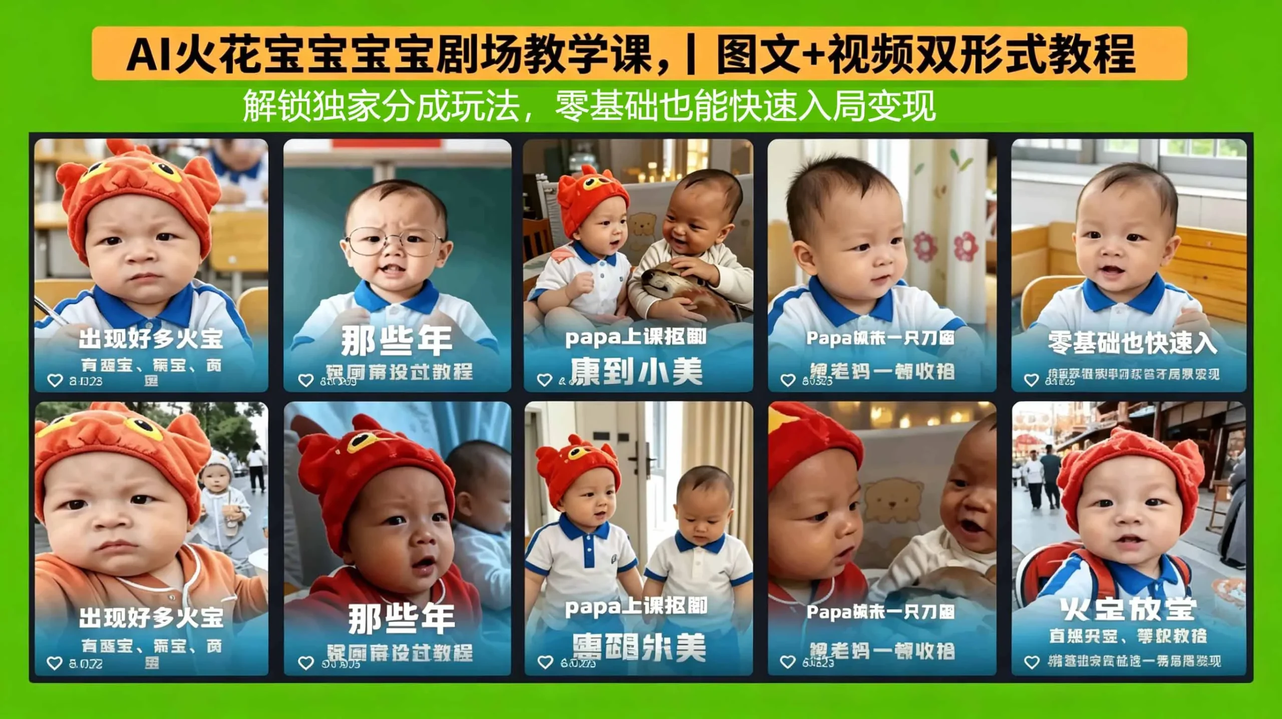 AI火花宝宝宝宝剧场教学课，图文+视频双形式教程，解锁独家分成玩法，零基础也能快速入局变现-33资源网