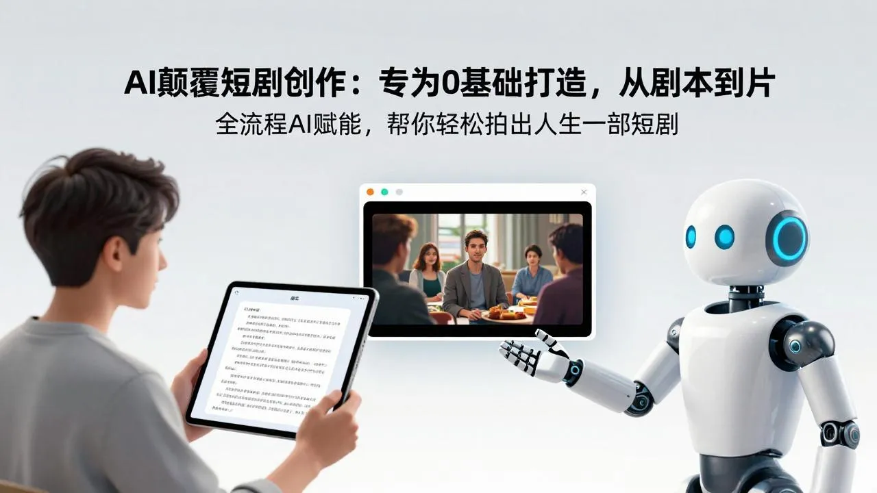 AI颠覆短剧创作：专为0基础打造，从剧本到成片全流程AI赋能，帮你轻松拍出人生第一部短剧-33资源网