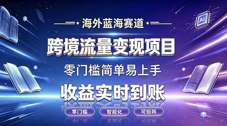 海外蓝海赛道 跨境流量变现项目 收益实时到账 零门槛简单易上手-33资源网