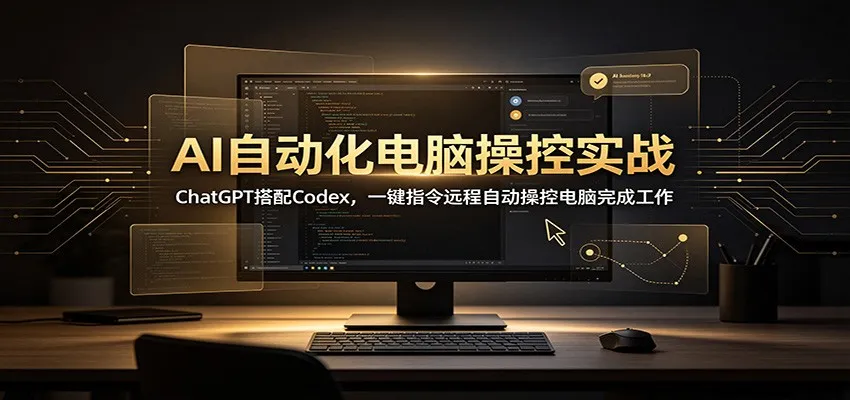 AI自动化电脑操控实战：ChatGPT搭配Codex，一键指令远程自动操控电脑完成工作-33资源网