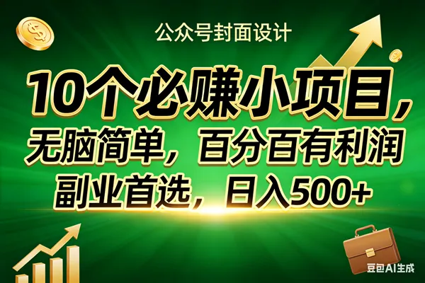 （17694期）10个必赚小项目，无脑简单，百分百有利润，副业首选，日入400+-33资源网