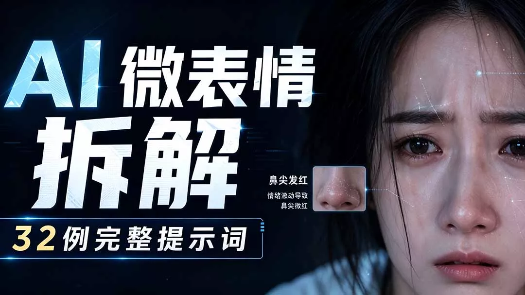 AI微表情拆解提示词合集，精准调控AI角色表情，告别塑料感、AI面瘫脸。-33资源网