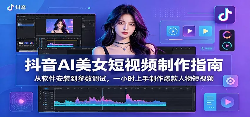 抖音AI美女短视频制作指南：从软件安装到参数调试，一小时上手制作爆款人物短视频-33资源网