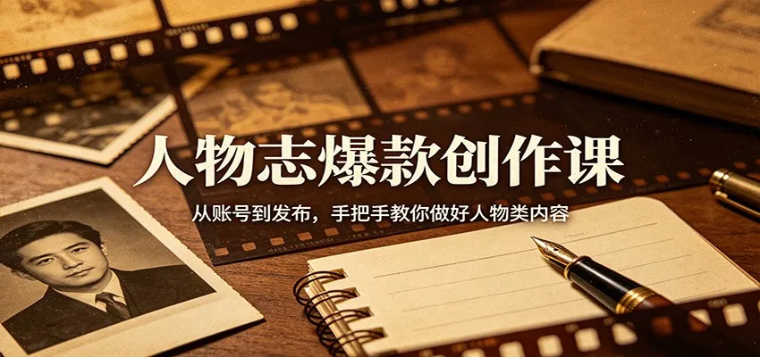 人物志爆款创作课：从账号到发布，手把手教你做好人物类内容-33资源网