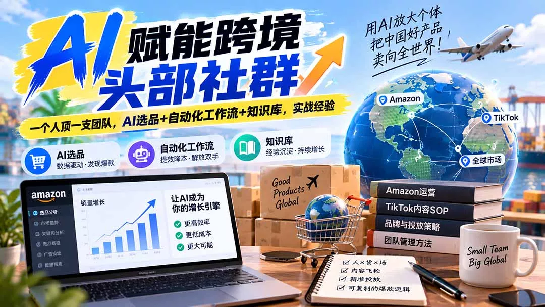AI赋能跨境头部社群-更新9月：一个人顶一支团队，AI选品+自动化工作流+知识库，实战经验-33资源网