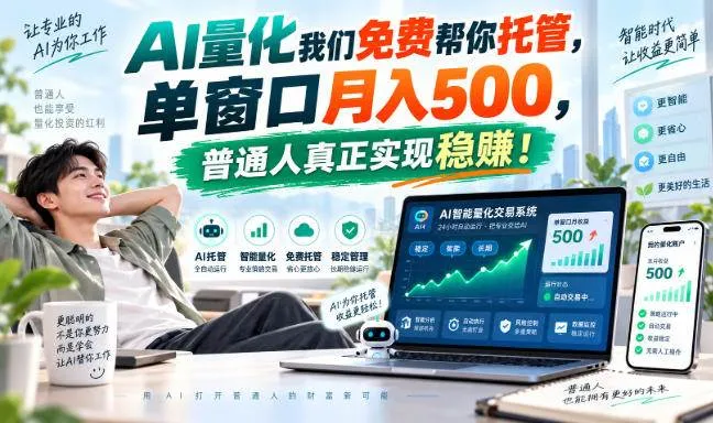 (20607期)AI量化副业天花板,单窗口月入500,普通人真正实现稳赚! (20607期)AI量化副业天花板,单窗口月入500,普通人真正实现稳赚!