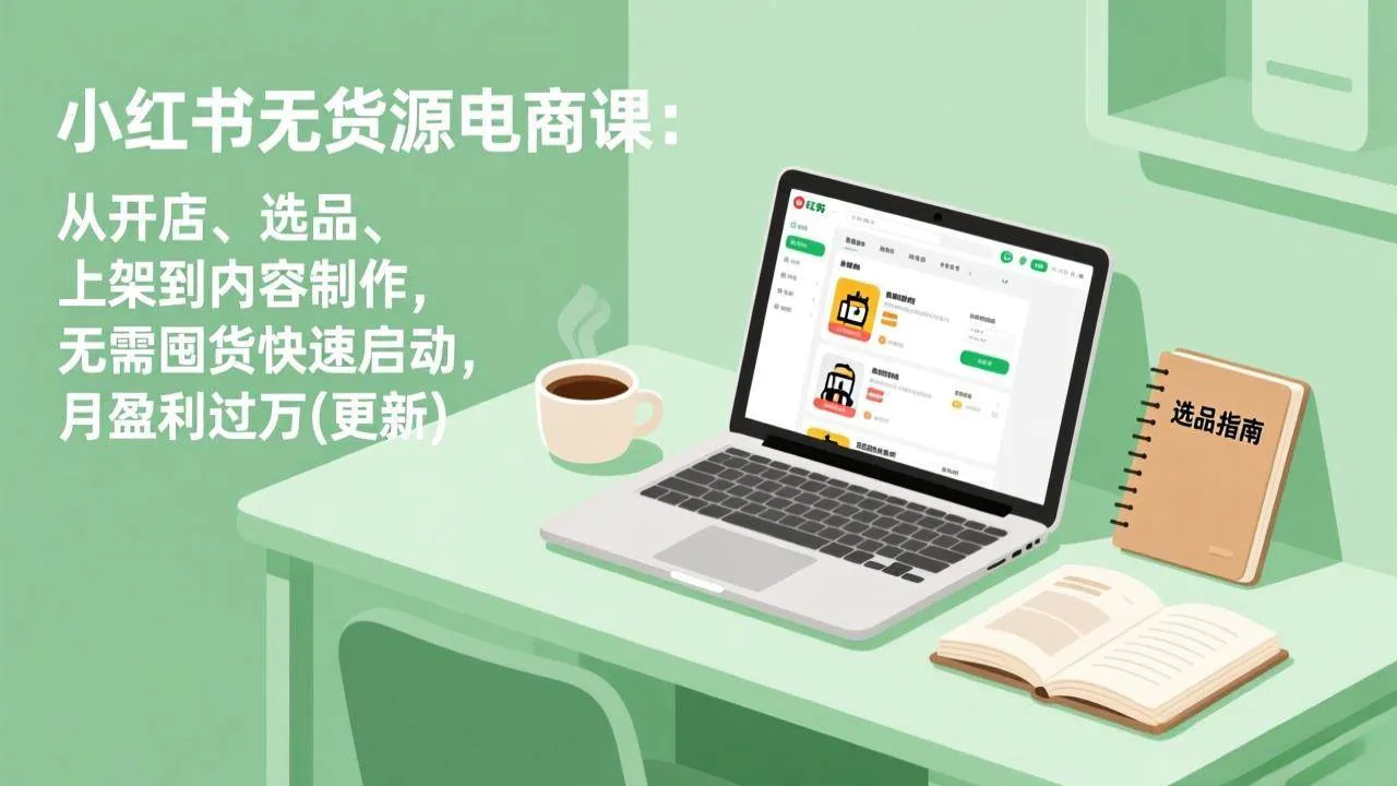 （18420期）小红书无货源电商课(5月12更新)：从开店、选品、上架到内容制作，无需囤货快速启动，月盈利过万-33资源网