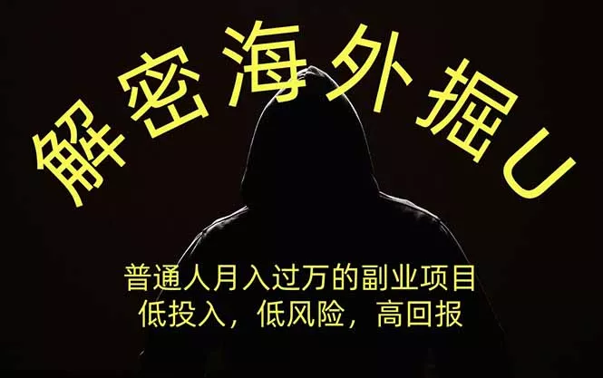 解密海外掘U,普通人月入过万的副业项目,低投入、低风险高回报,没有之一-33资源网