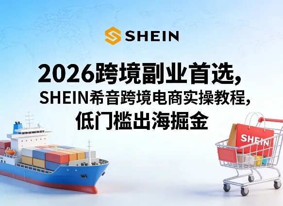 2026跨境副业首选，SHEIN希音跨境电商实操教程，低门槛出海掘金-33资源网