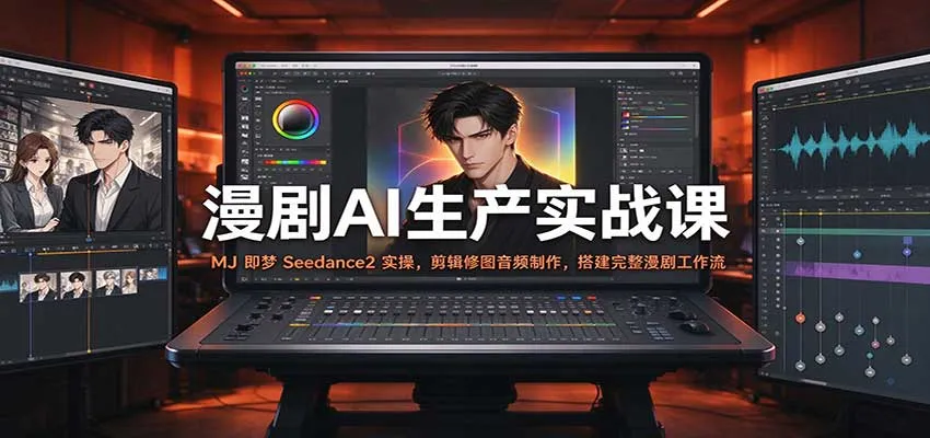 漫剧AI生产实战课：MJ 即梦 Seedance2 实操，剪辑修图音频制作，搭建完整漫剧工作流-33资源网